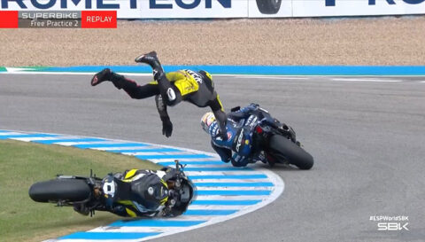 WSBK Jerez Superbike FP2 : La célébration d'Alvaro Bautista commence par une des nombreuses chutes survenues...